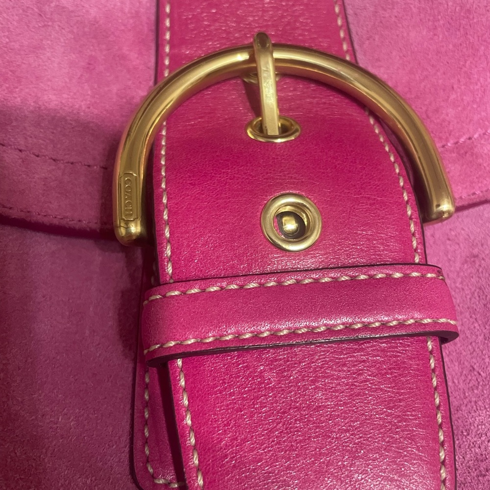 Vintage Y2K Coach Signature Sufflette Handbag SoHo Pink Suede K04S-5675 - Picture 9 of 10